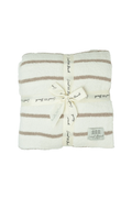 Striped Luxe Home Blanket | Taupe & Cream