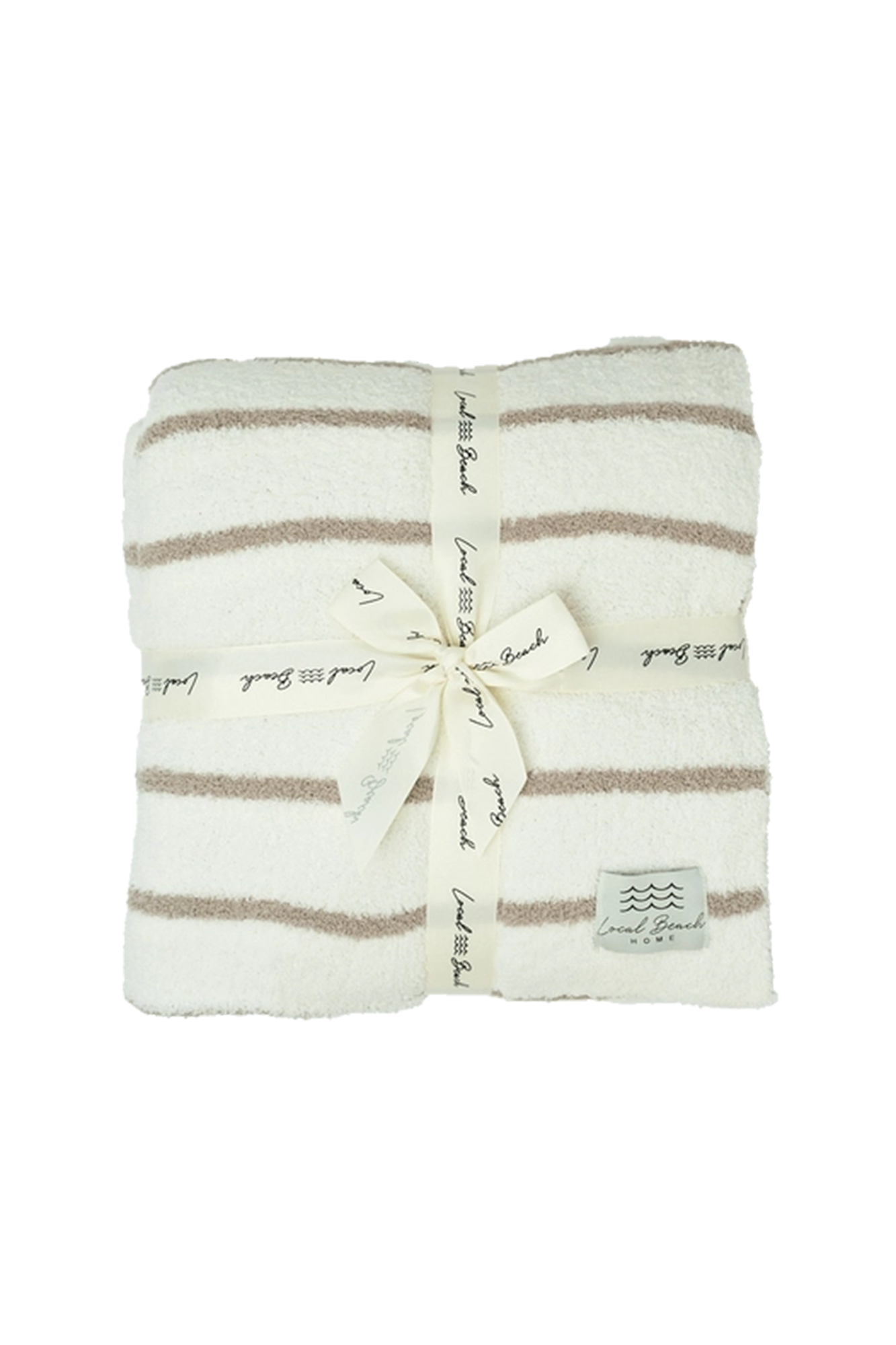 Striped Luxe Home Blanket | Taupe & Cream